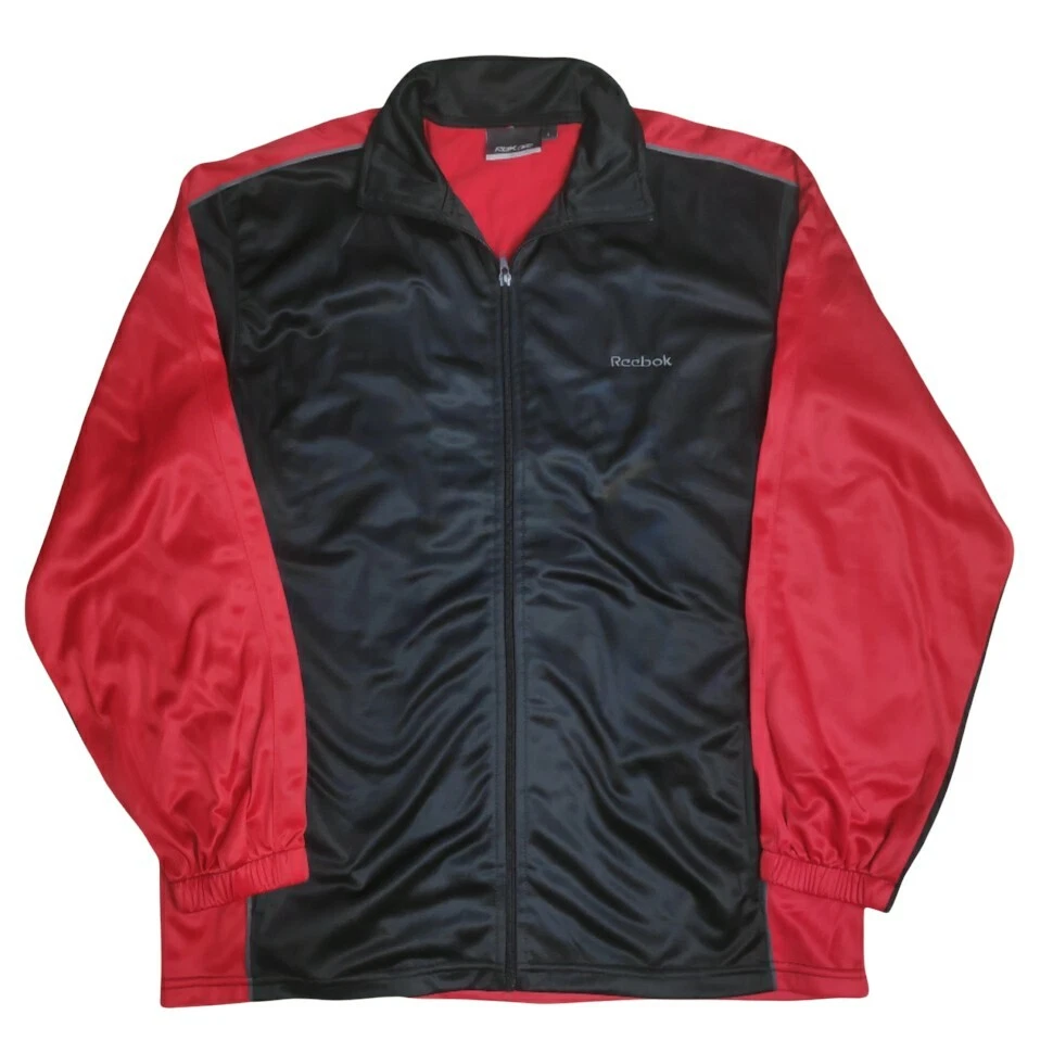 Reebok tracksuit black red hot sale