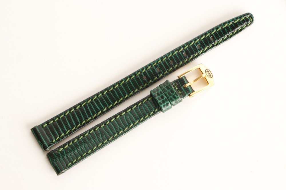 GUCCI Womens Dark Green Leather Band 10mm with Buckle BG112  