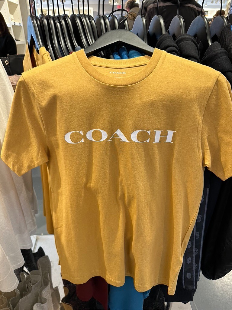 Coach Essential T Shirt In Organic Cotton C9693 Orange SIZE L | eBay