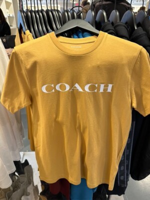 Coach Essential T Shirt In Organic Cotton C9693 Orange SIZE L | eBay