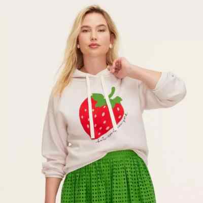 Women's Strawberry Hooded Sweatshirt - kate spade new york x Target Cream SIZE S