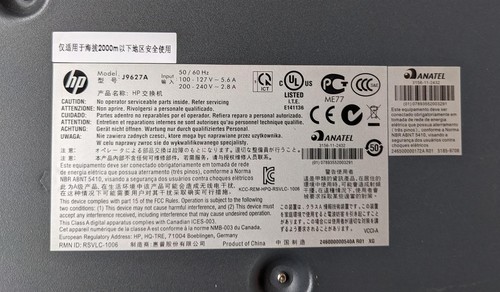 HP 2620-48 Switch J9627A 48-Port PoE+ Fast Ethernet L3 + Rack Mount & PSU Cable - Picture 6 of 6