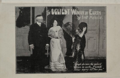 ALTE POSTKARTE BÜHNENSTÜCK FRED MELVILLE DIE HÄSSLICHSTE FRAU DER WELT