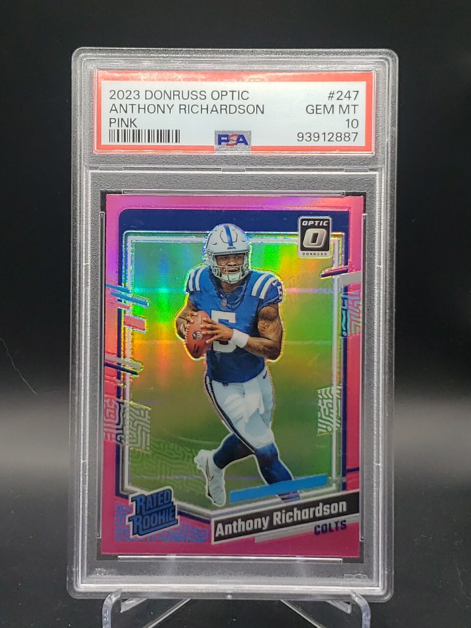 2023 Donruss Optic - Rated Rookie Pink Prizm PSA 10 Anthony Richardson (RC)
