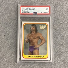 1991 Merlin WWF #67 Texas Tornado Italian PSA 9 Kerry Von Erich