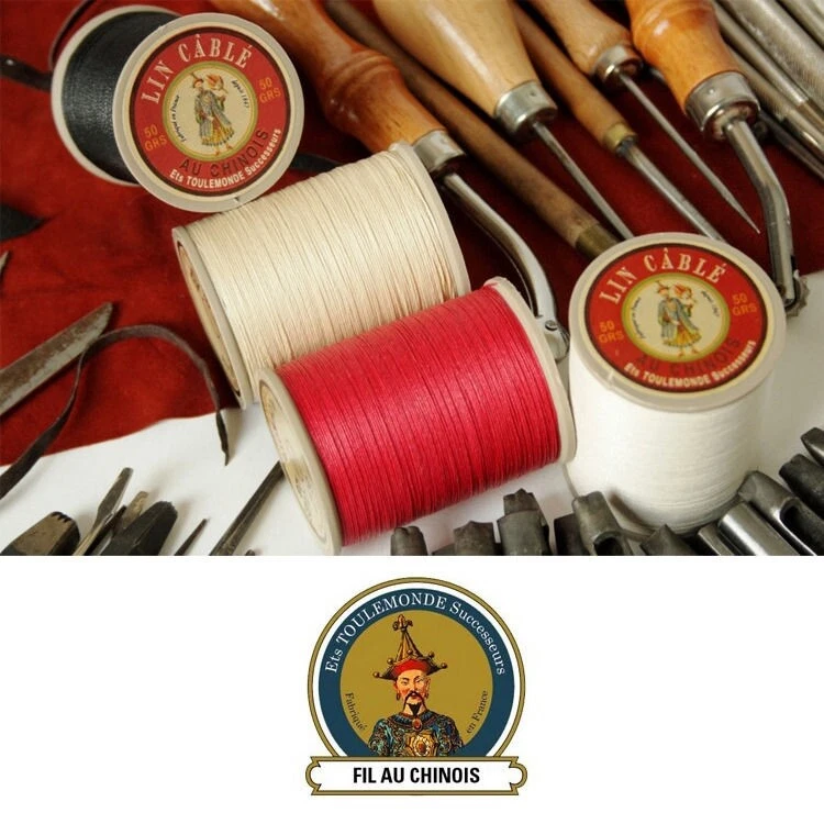 Fil au Chinois No.832 Waxed Lin Cable Leathercraft diy Linen Thread 0.43mm spool - Image 3 of 4