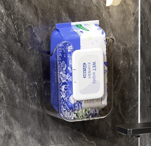 Kitchen Wipes Storage Box, Wall-Mounted Tissue Box, for Bathroom Kitchen Toilet - Picture 5 of 6