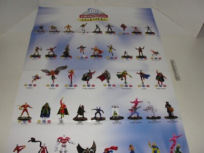 DC Heroclix Origin Set Checklist Poster & Map 2007 Wizkids 24'' X 36'' Figure HTF