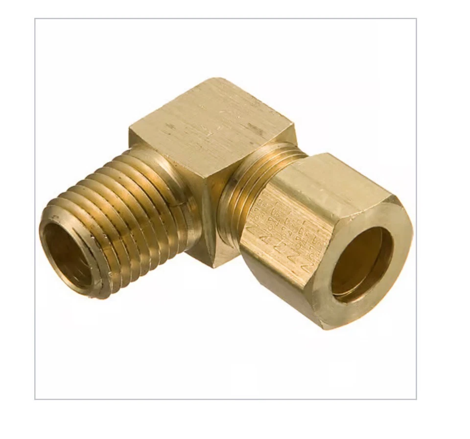 Weatherhead Danfoss 69X4X4 Brass 90° Elbow 1/4” Compression x 1/4” Male (2-Pack) - Image 2 of 3