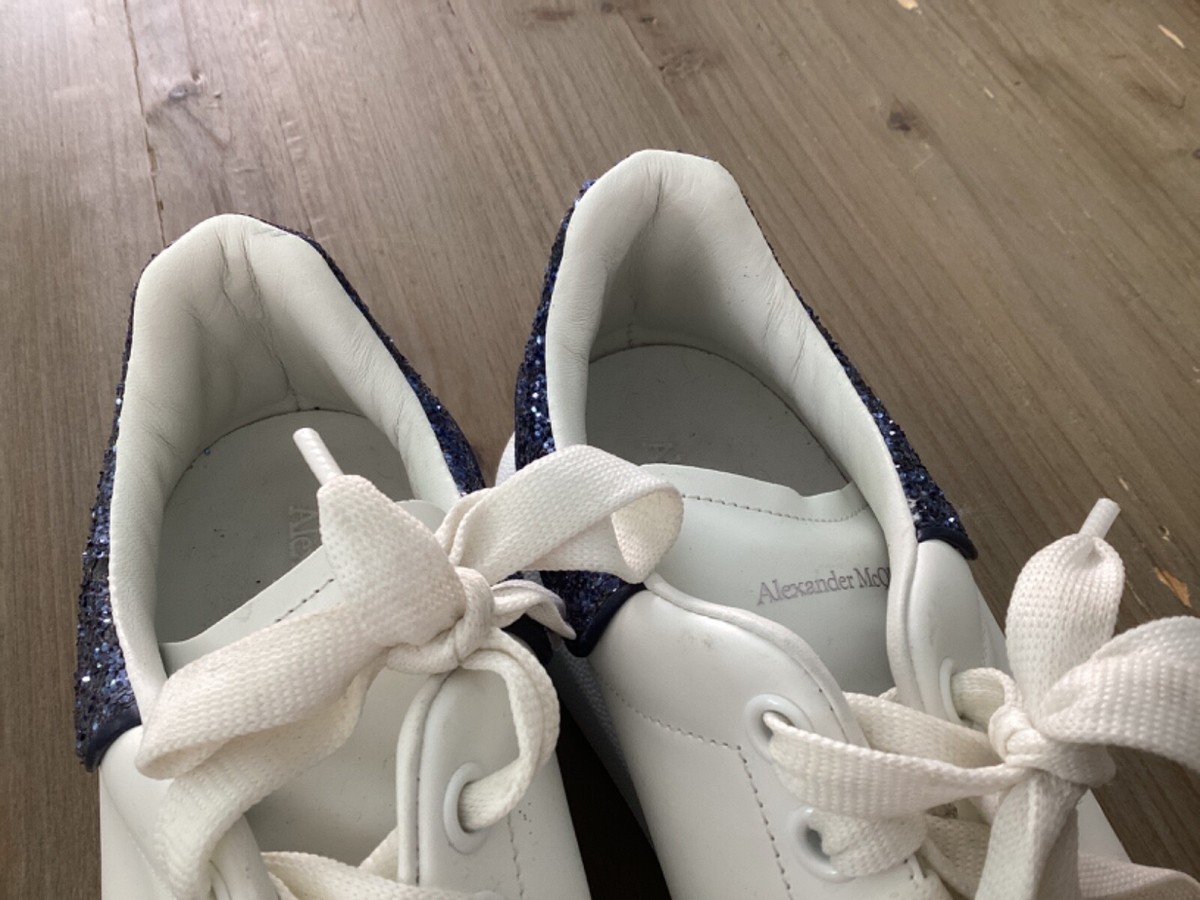 スニーカー ALEXANDER MCQUEEN OVERSIZE SNEAKERS WHITE alexander McQUEEN Oversized White Sneaker w/Blue Glitz sz.41