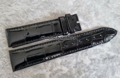 RARE! Genuine OEM Breguet Complications 21/18mm Black Shiny Leather Watch Strap 