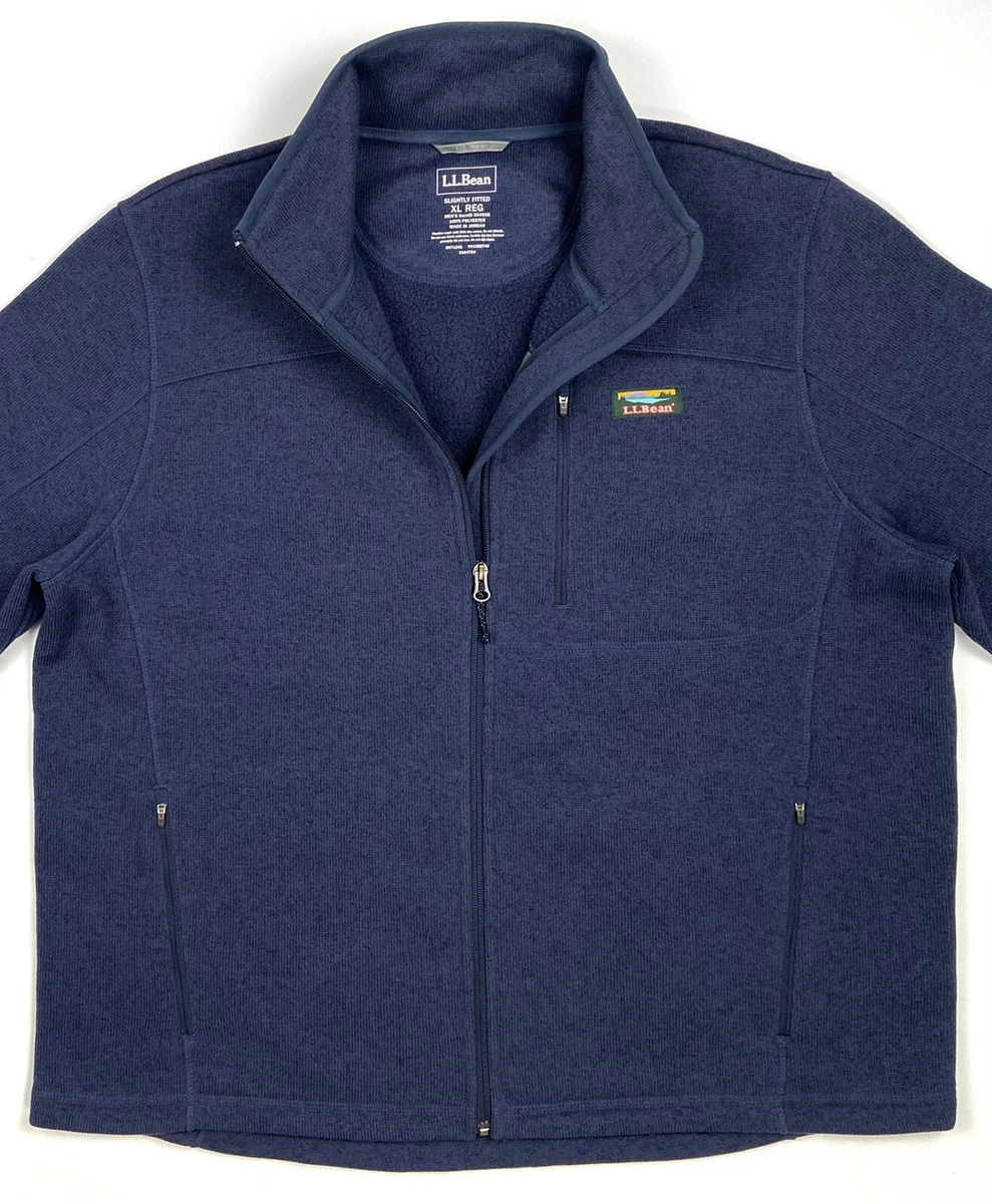 L.L.Bean Sweater Fleece Men’s Size XXL Full-Zip Jacket Slightly Fitted Blue