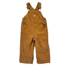 Carhartt Kids 18M Brown Duck Canvas Double Knee Bib Overalls Unisex Outdoor
