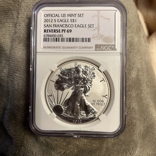 2012-S ASE Reverse Proof American Silver Eagle NGC Reverse PF69