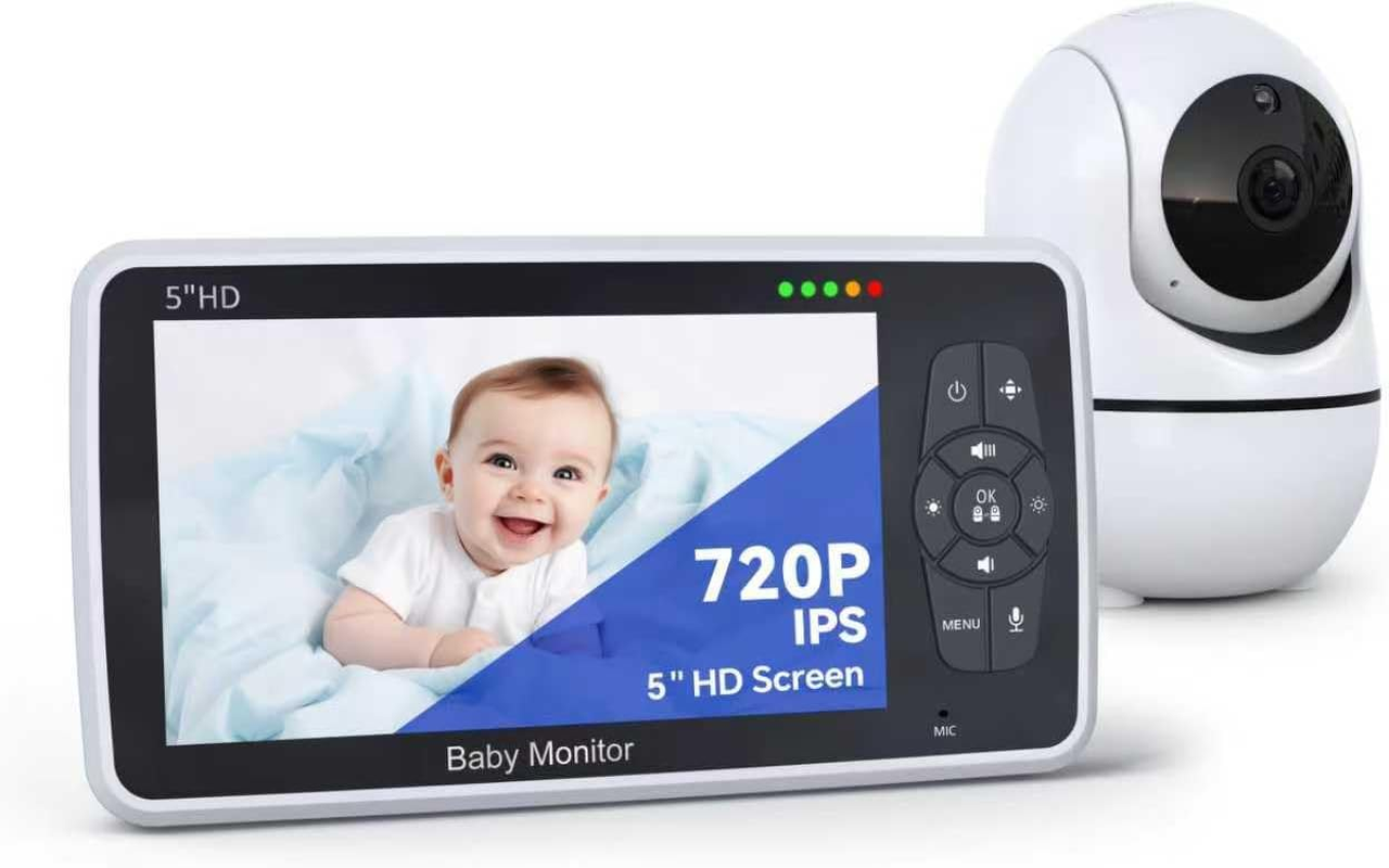 5-Inch IPS 720P HD Baby Monitor Camera Audio