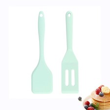 (2 Pack) Heat-Resistant Flexible Silicone Spatula for Baking Cooking Small