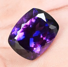 27.32 Ct Natural Purple-Blue Montana Sapphire Certified Cushion Loose Gemstone