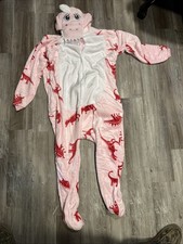 Traje Disfraz Dinosaurio Rosa Adulto Talla Grande