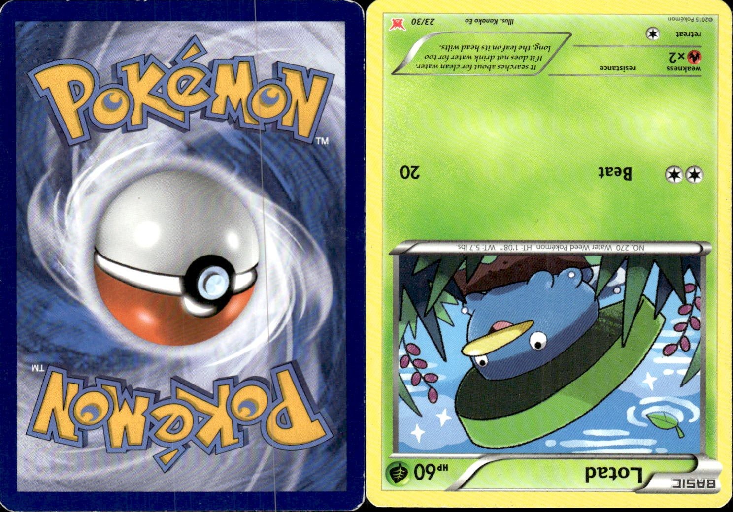 Pokemon Lotad (#23) Common 23/30 XY Trainer Kit: Latias & Latios NM