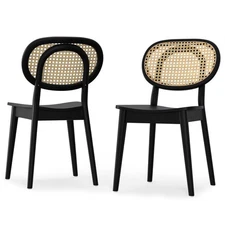 WyndenHall Set of 2 Nia Dining Chairs Black