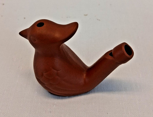 VTG Clay Ceramic Bird Whistle Ocarina Folk Art Brown Pottery Tested Works Video