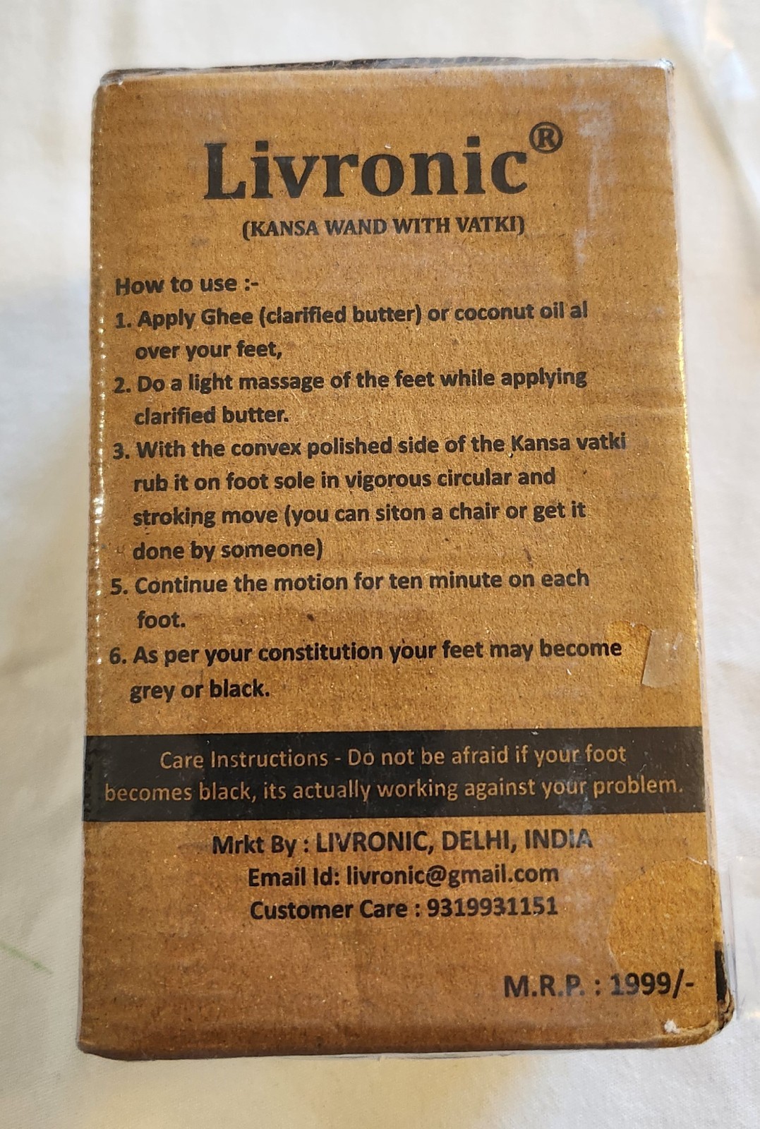 Livronic® Bronze Kansa Foot Massager (WAND WITH VATKI)
