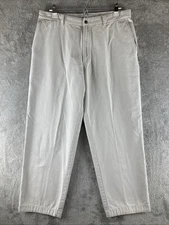 Columbia Roc Pants Mens 36 Beige Chino Outdoors Pocket Cotton Casual 34X28