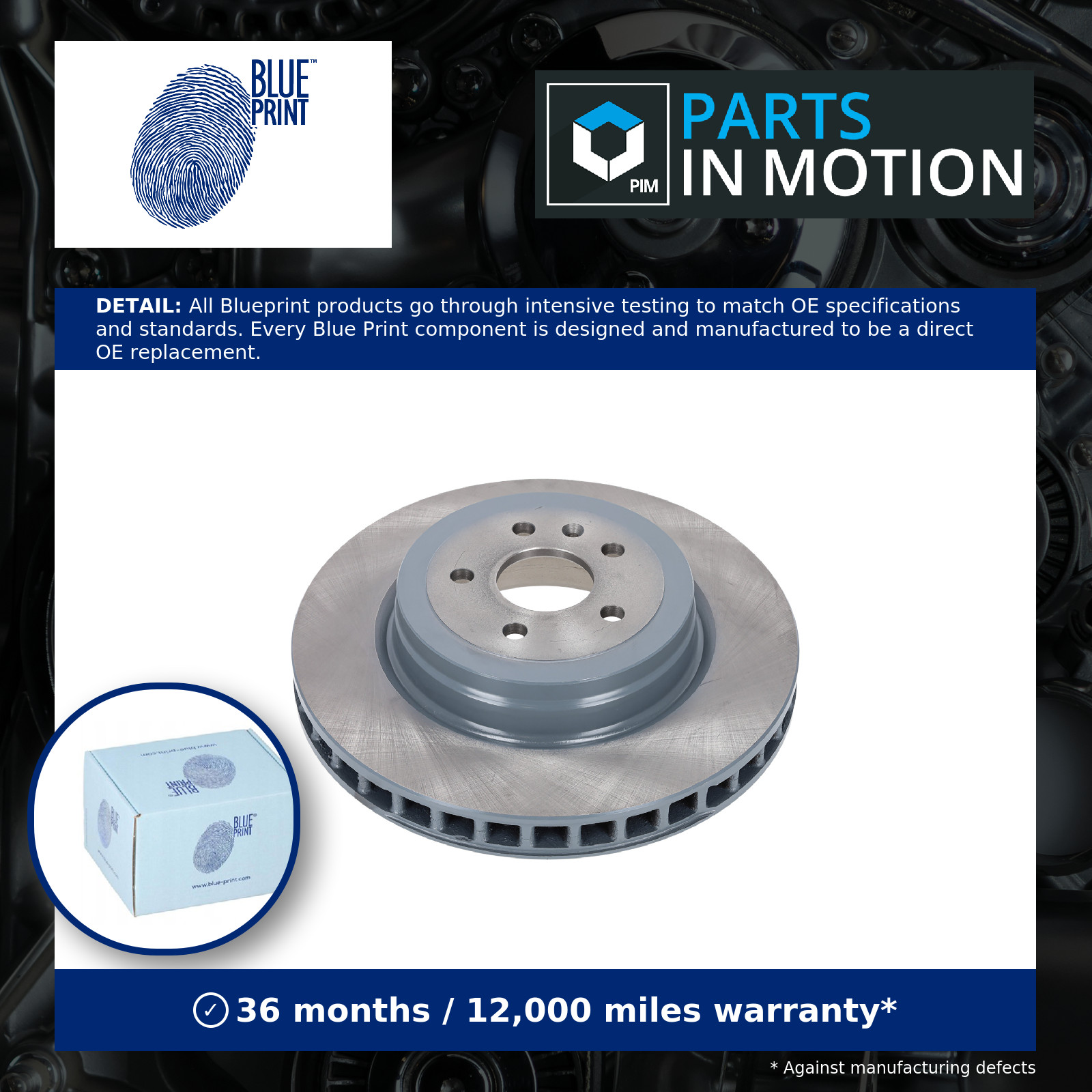 Blueprint ADA104379 Brake Disc Rear Coated 365mm Diameter Fits Tesla Model S - Image 4