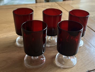 5 x Luminarc Rubinrot Portwein/Sherry/Dessertweingläser Top Vintage  
