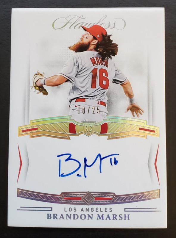 2022 Panini Flawless Brandon Marsh Rookie Signatures Auto 18/25 #FRS-BM Angels