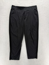 Athleta Brooklyn Ankle Pants Womens 16 Black Stretch Tapered Pull On Pockets