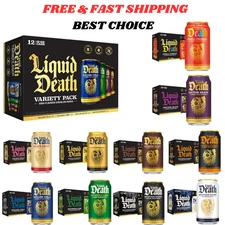 Liquid Death, Flavored Sparkling Water, 12-Pack (12oz Cans), Select your flavor.