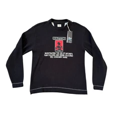CP Company Small Jumper 361A Recycled Jersey Crew Sweatshirt in black Rrp £365