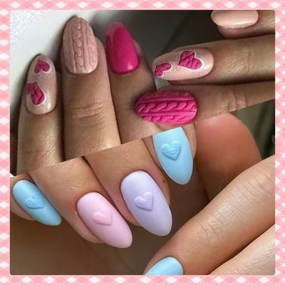 48 Almond Medium length Nail Slices - Sweet and Loving Nail Art