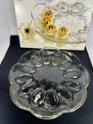 Vtg Anchor Hocking Savannah Deviled Egg 12" Glass Plate Platter Serving Dish