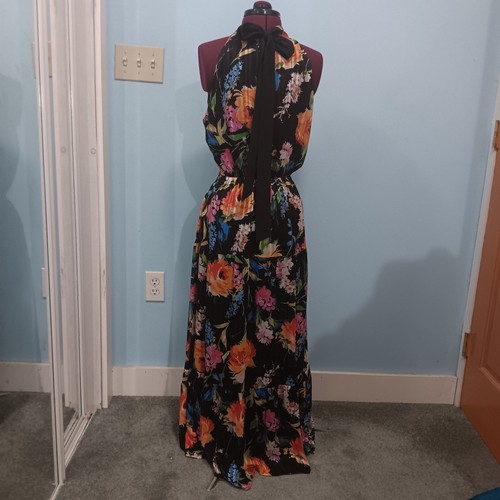 Sam Edleman Rainbow High Mock Neck Floral Tiered Midi Maxi Dress Size 12 - Picture 8 of 18