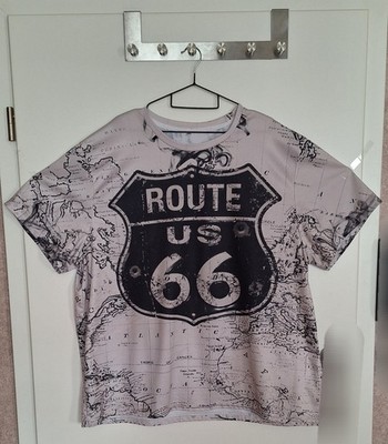 Herren-T-Shirt   4XL - Route 66   beige/schwarz - second hand