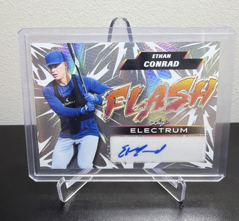 2026 Leaf Electrum Ethan Conrad Silver Flash Autograph #d/3 Chicago Cubs