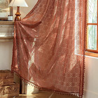 Burnt Orange Curtains 2 Panels 84 Inches Long Copper Lace Sheer Curtains with Ta