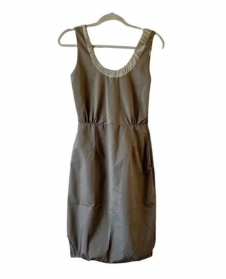 Lorick Dress Women's Size 2 Gray Silk Trim Gossip Girl Designer Cocktails Party
