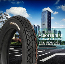 3.00-12 Tube Type All-Terrain Anti-Slip Wear-Resistant Scooter Tire Black