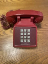 VTG Western Electric Bell System AT&T Burgundy/ RED Desk Phone Untested 