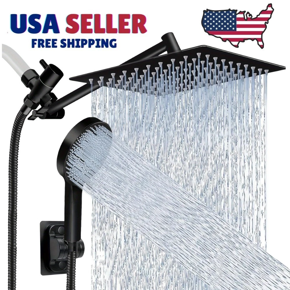 High Pressure Rainfall Shower Head Combo Handheld Bathroom Shower Set