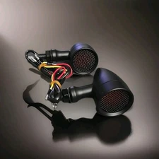 GZYF Motorcycle 12V Turn Signal Light Lamps Black Indicator Blinker Light 2Pcs