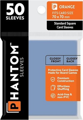 Phantom Sleeves: Orange Size (70mm x 70mm) - Glossy Front/Back (50)