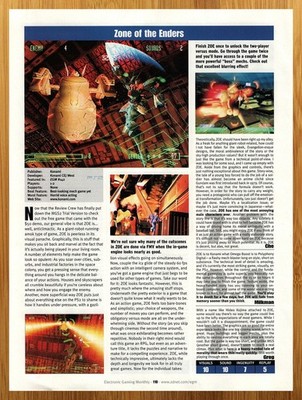 2001 Zone of the Enders Playstation 1 PS1 REVIEW Print Ad/Poster Video Game Art