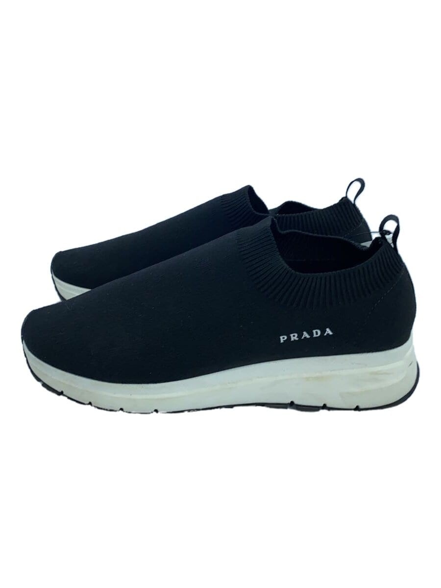 PRADA low-cut knit socks sneakers in black size 37