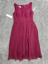 Azazie Kaya A Line Dress Womens A8 Red Lined Sleeveless Scoop Neck Back Zip New