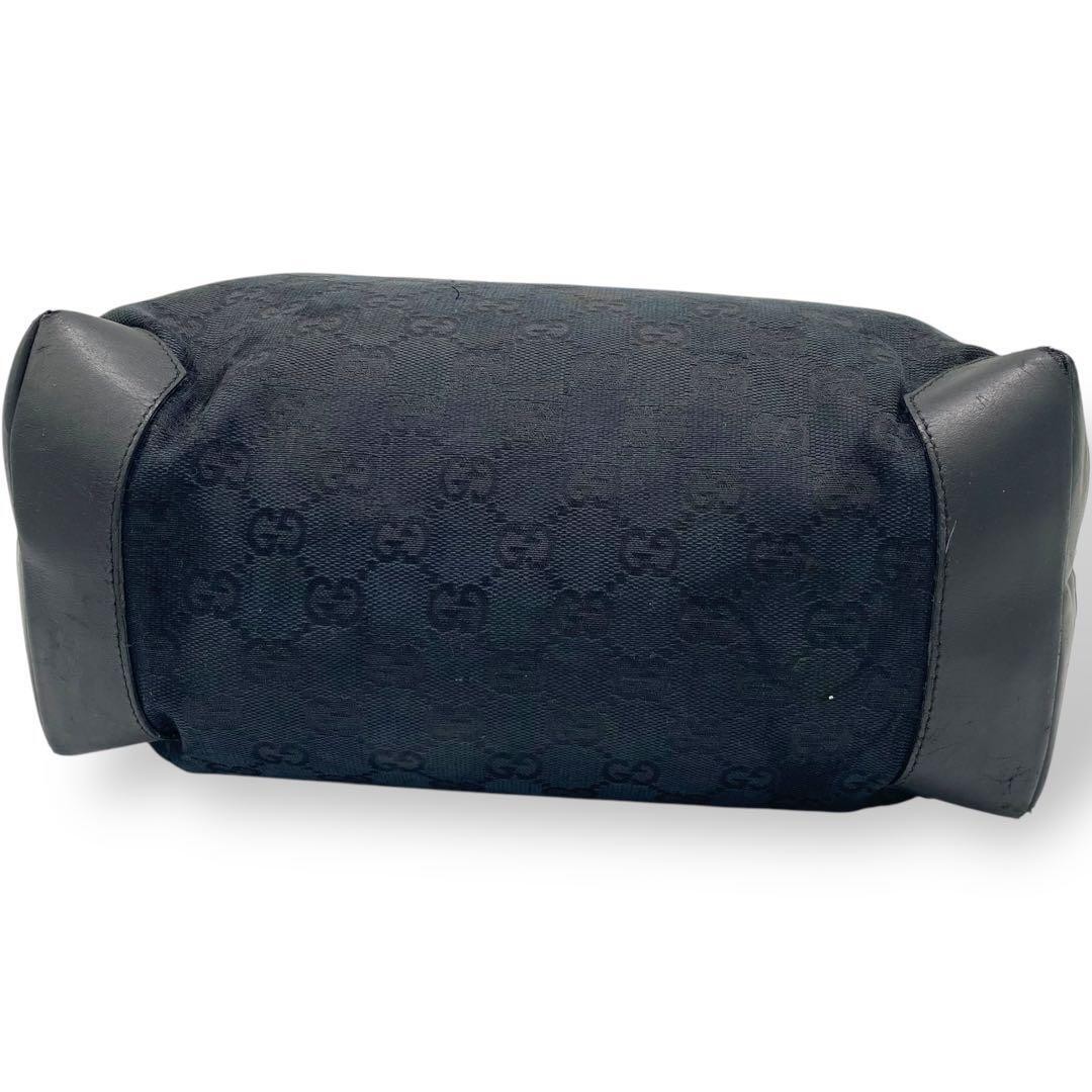 Gucci ブラック トートバッグ GUCCI グッチ GGキャンバス トートバッグハンドバッグ 小さめ 黒