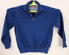 IZOD Men's Blue Long Sleeve 1/4 Zip Tight Knit Pullover Sweater Size Large